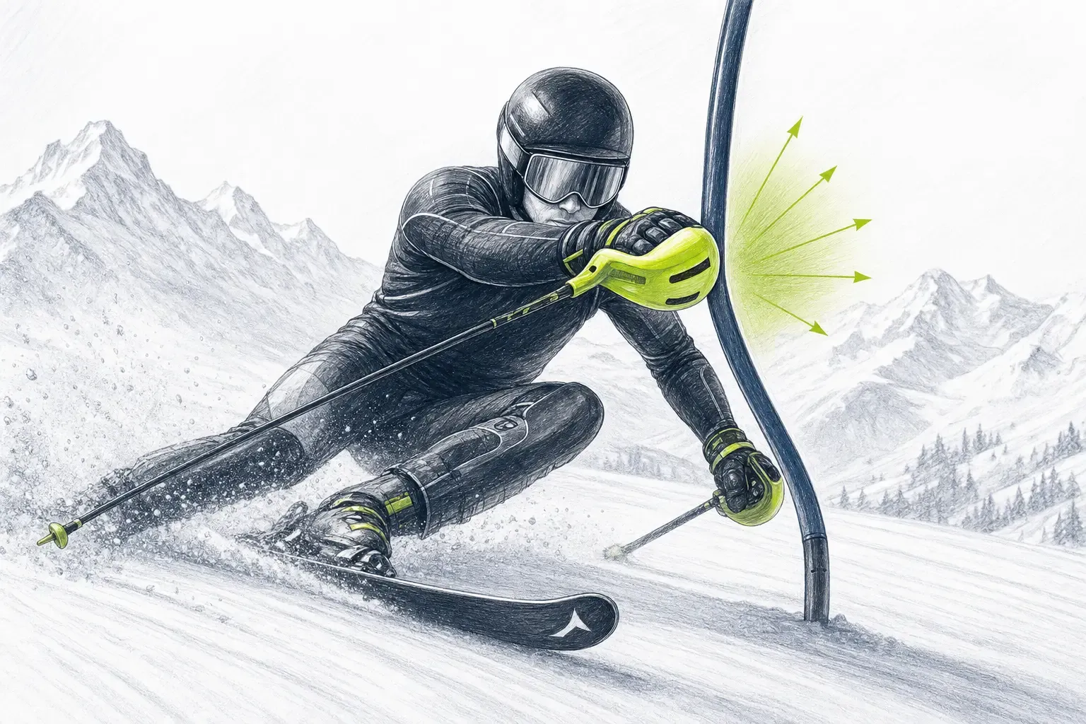 Handschutz – technische Illustration Ski Loko