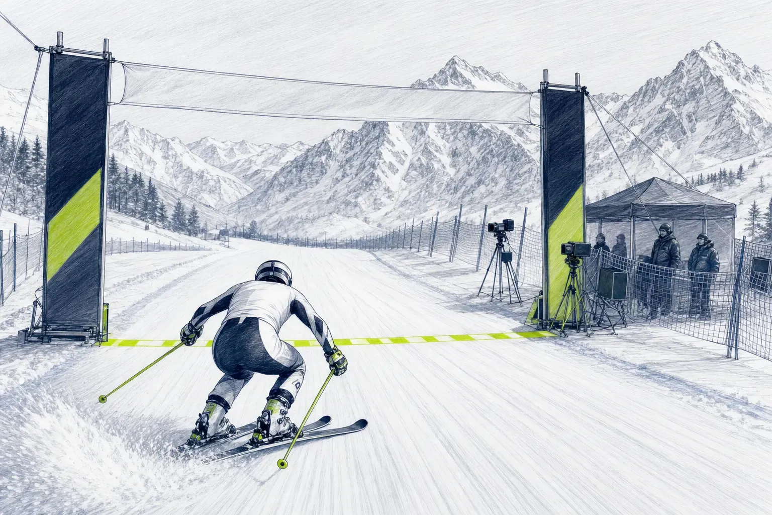 Zielinie – technische Illustration Ski Loko