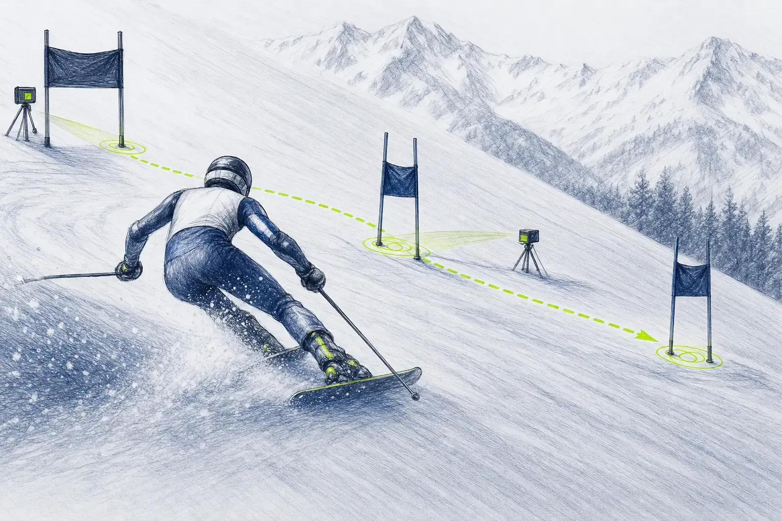 Zwischenzeit – technische Illustration Ski Loko