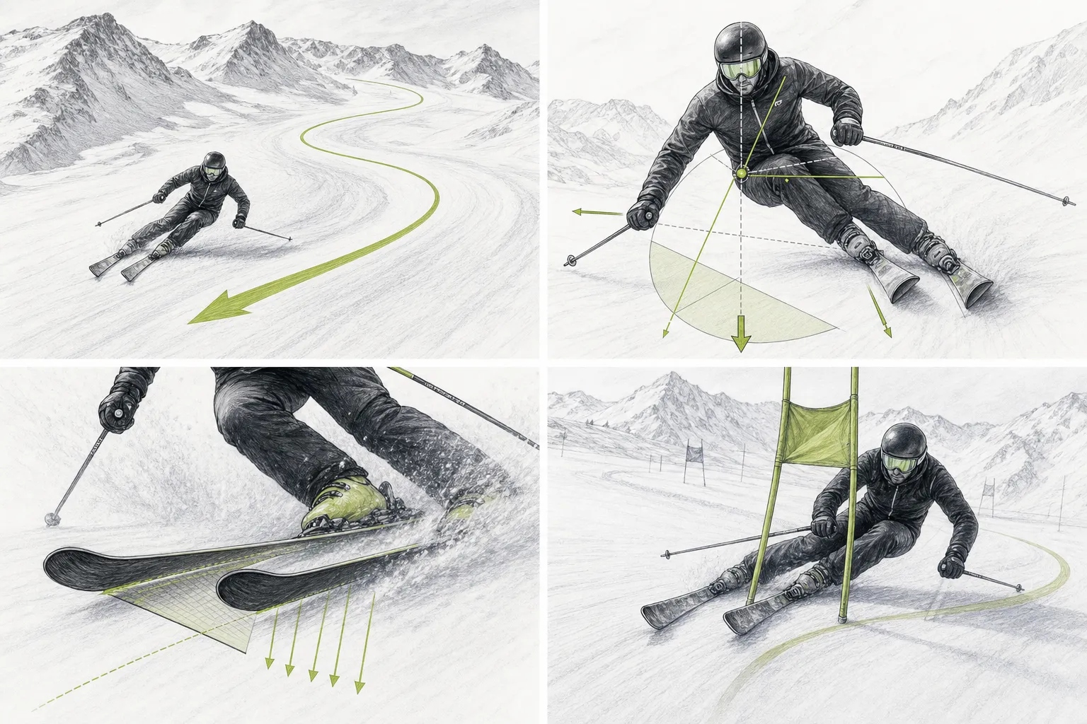 Bogen – technische Illustration Ski Loko