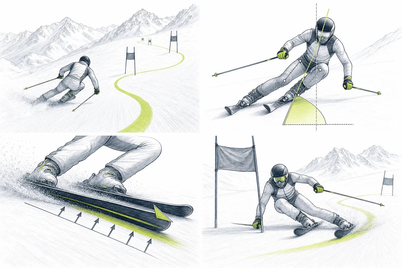 Riesenslalom GS – technische Illustration Ski Loko