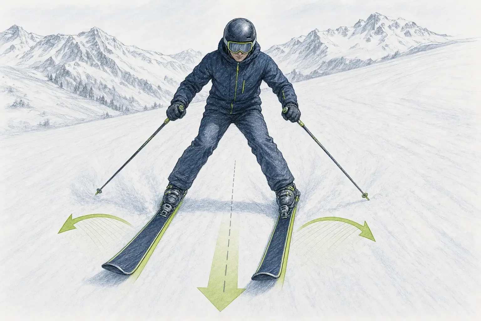 Pflug – technische Illustration Ski Loko
