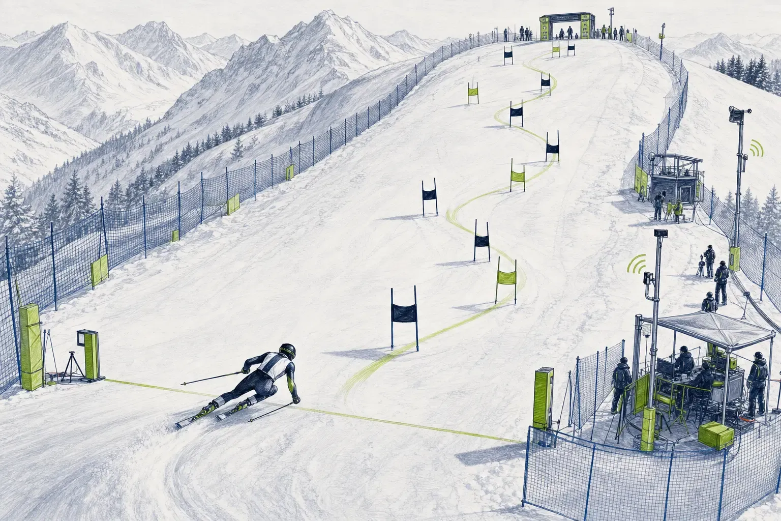 Rennstrecke – technische Illustration Ski Loko