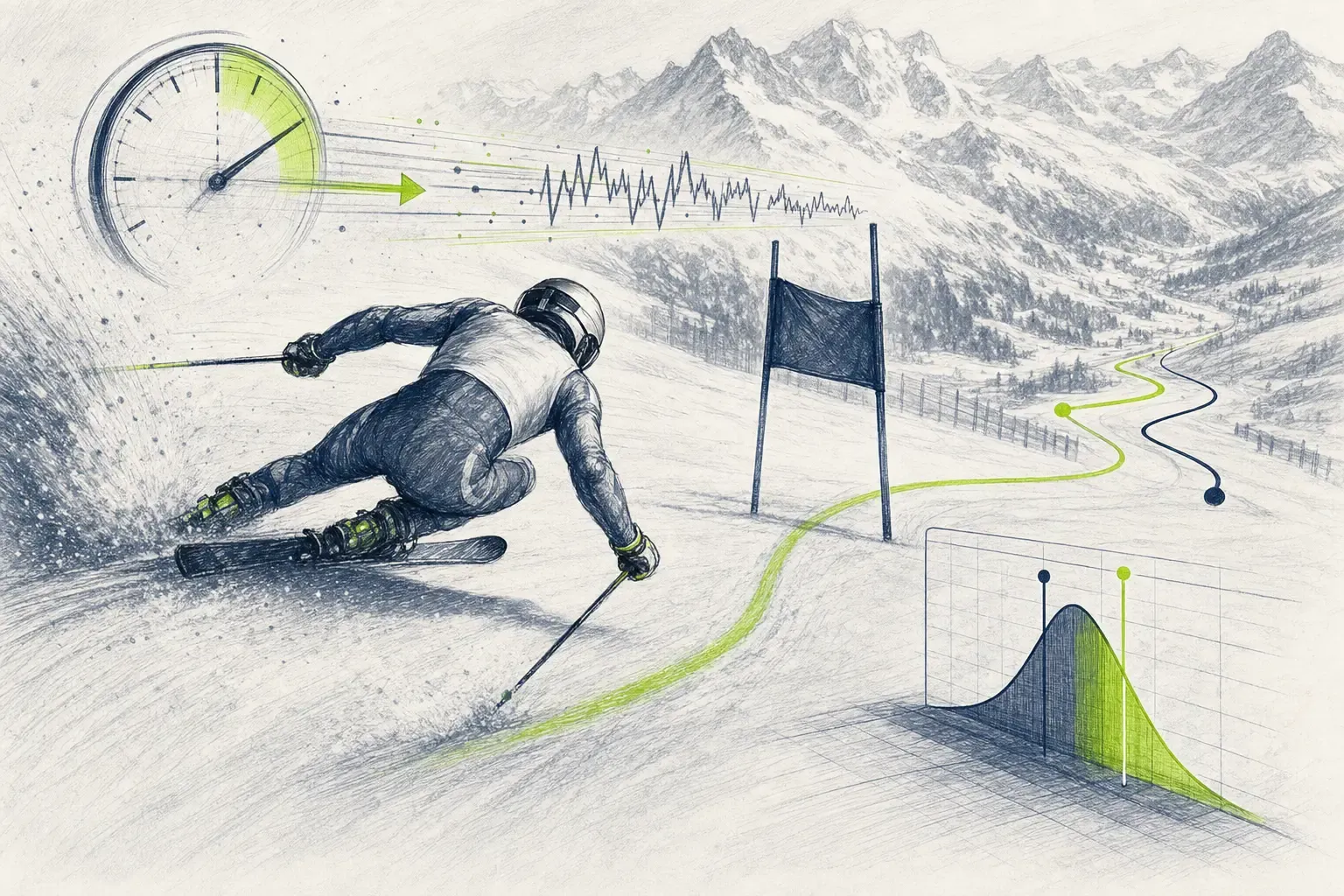 Rennpunkte – technische Illustration Ski Loko