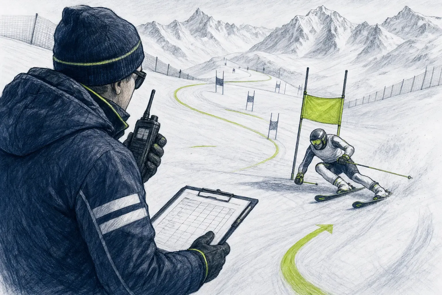 Schiedsrichter – technische Illustration Ski Loko