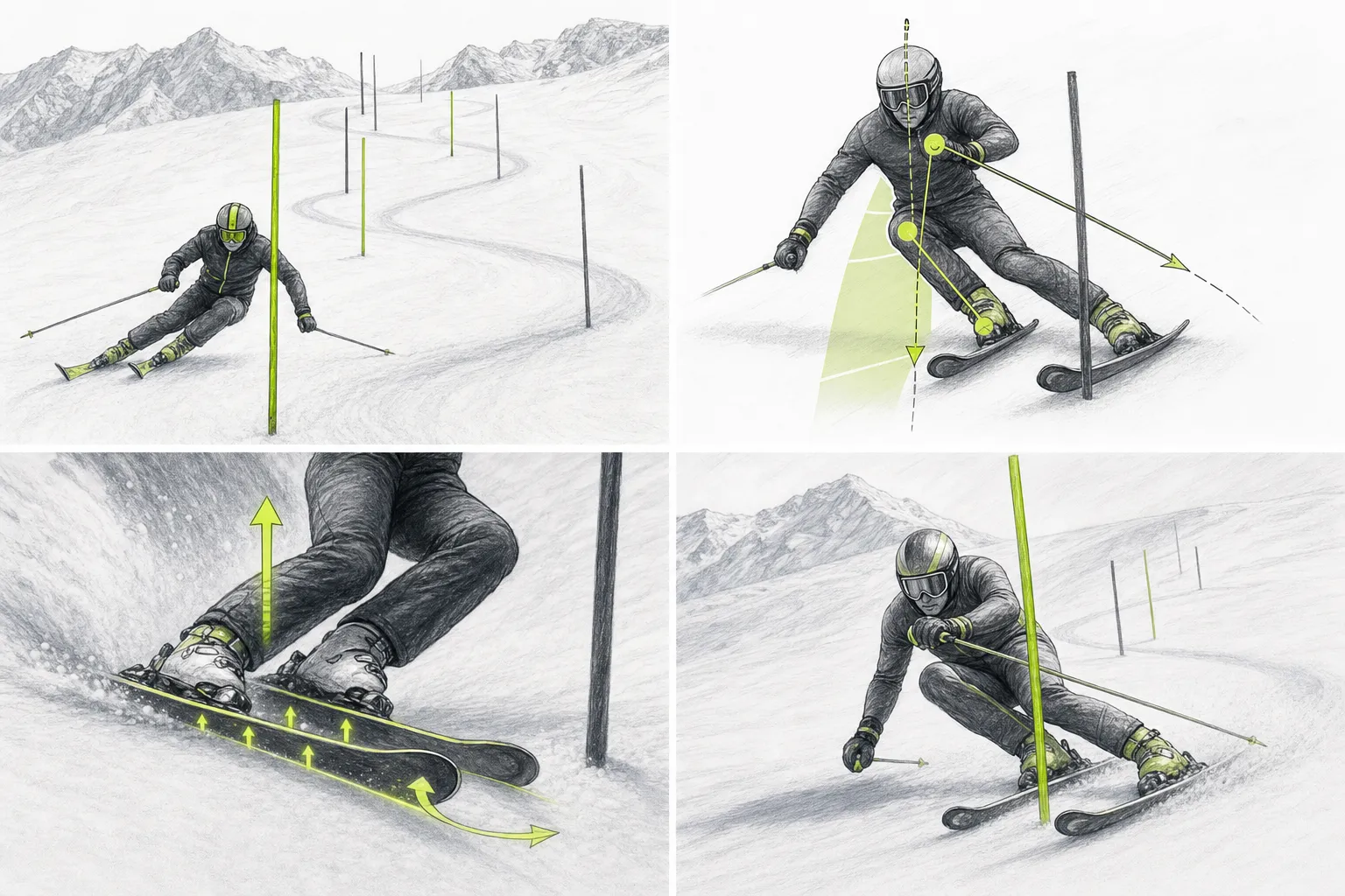 Slalom SL – technische Illustration Ski Loko