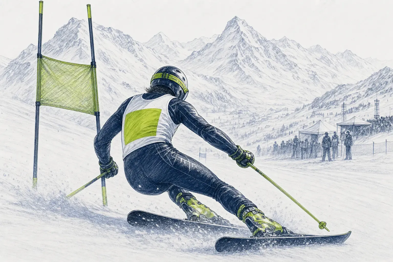 Startnummer – technische Illustration Ski Loko
