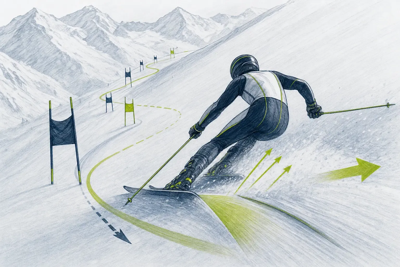 Trainingsintensität – technische Illustration Ski Loko