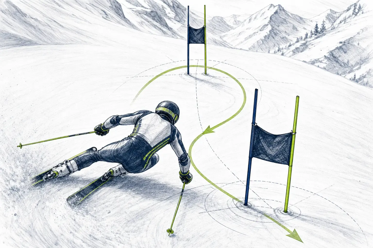 Vlásenka hairpin – technische Illustration Ski Loko